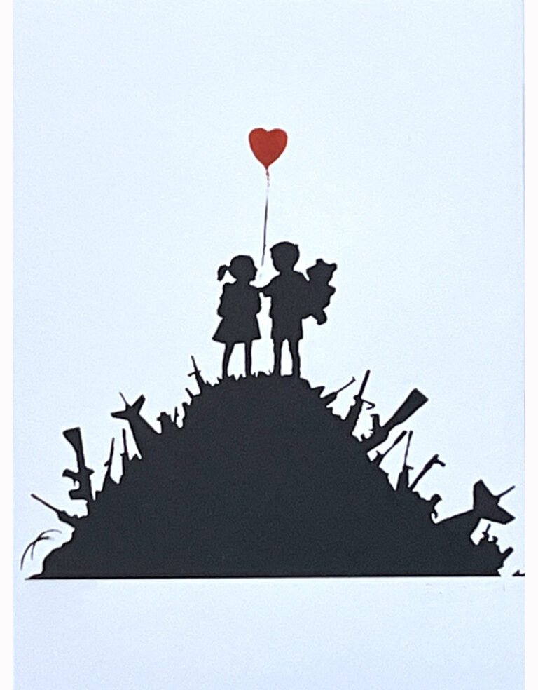 Banksy Kids on gun (Grey edition)