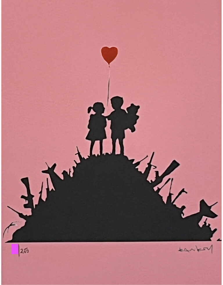 Banksy Kids on gun (Pink edition)