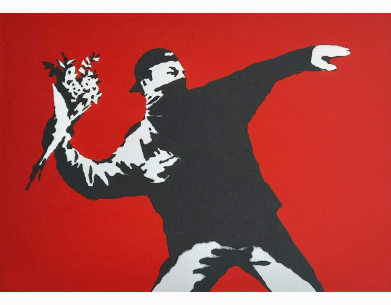 Banksy Love is in the air (Red 2003)