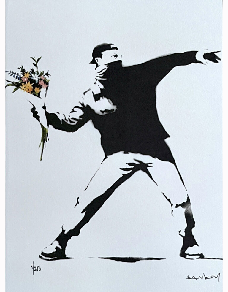 Banksy Love is in the air (Flower chucker)