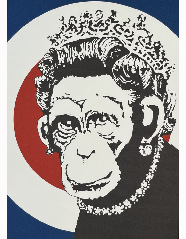 Banksy Monkey Queen Blue