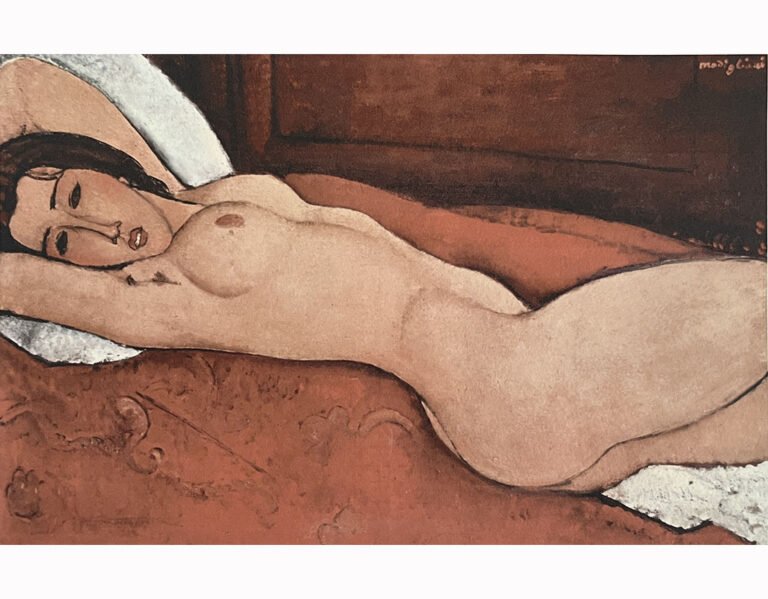 Modigliani Reclining nude with folded arms behind her head (1917)