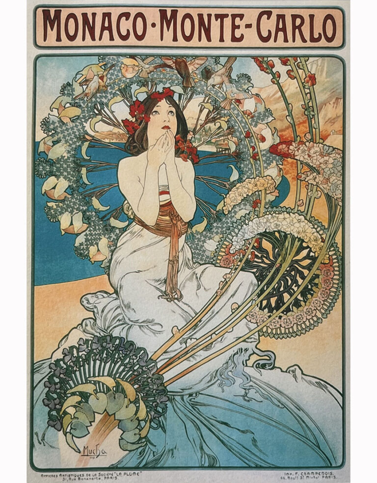 Mucha Poster for Monaco - Monte Carlo, P.L.M. railway services (1897)
