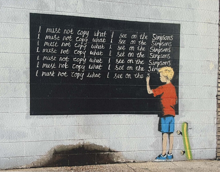 Banksy I must not copy what I see on the Simpsons