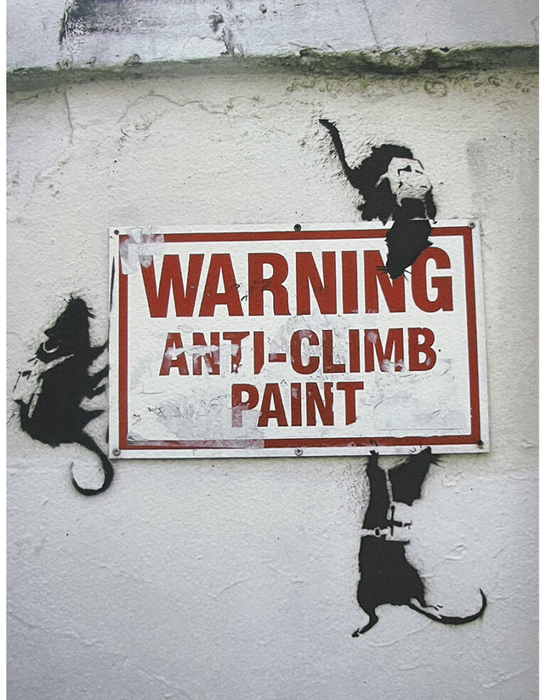 Banksy Warning Anti Climb Paint