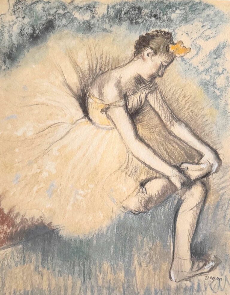 DEGAS Danseuse attachant sa chaussure