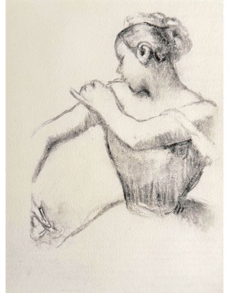 DEGAS Danseuse rajustant son épaulette