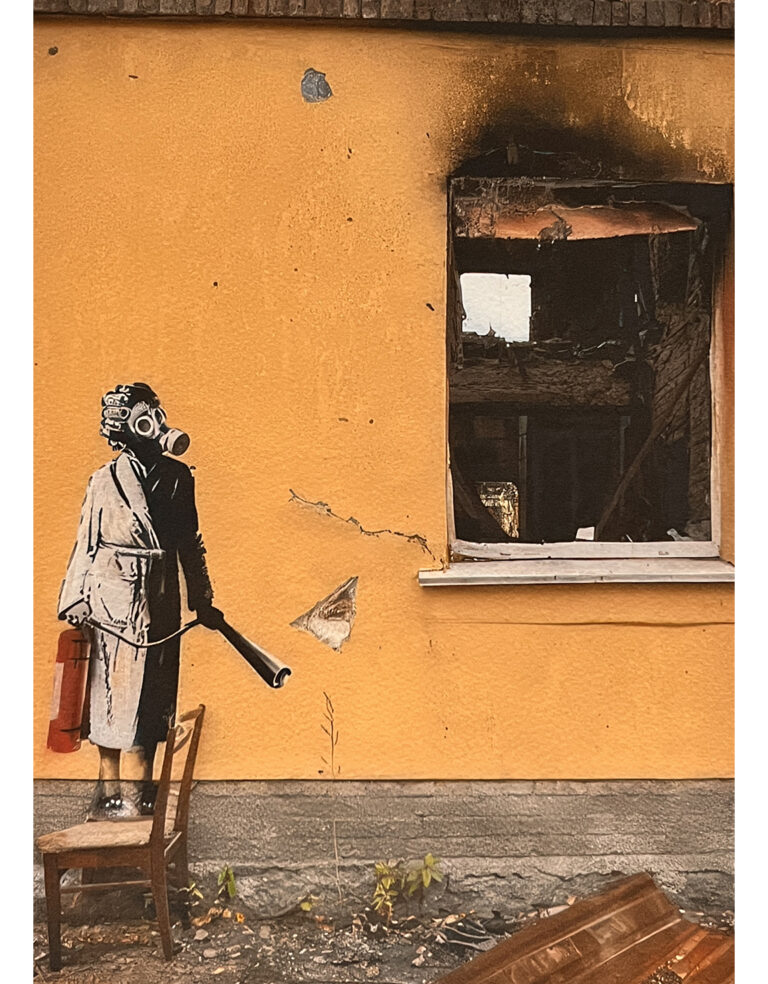 Banksy Gas masked woman