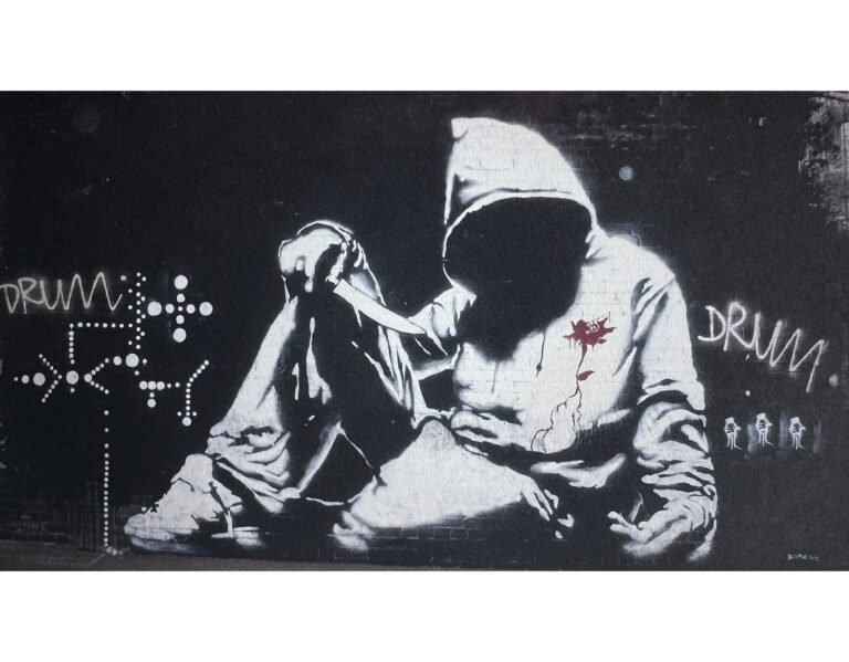 Banksy Hooded man w knife