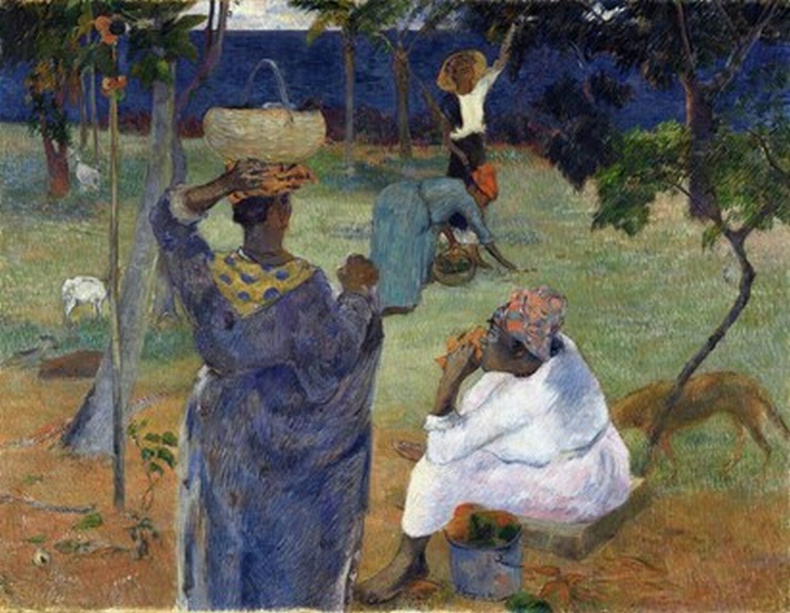 Gauguin Among the Mangoes (La Cueillette des Fruits) (1887)