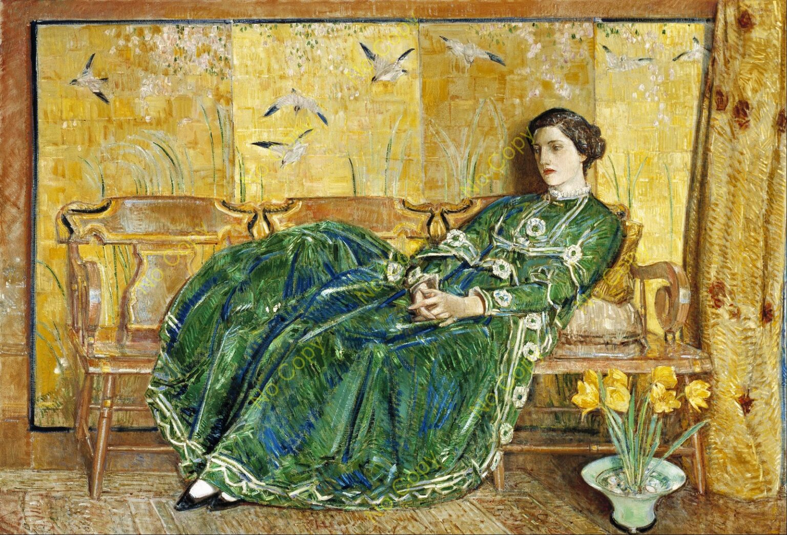 Hassam April: The Green Gown (1920)