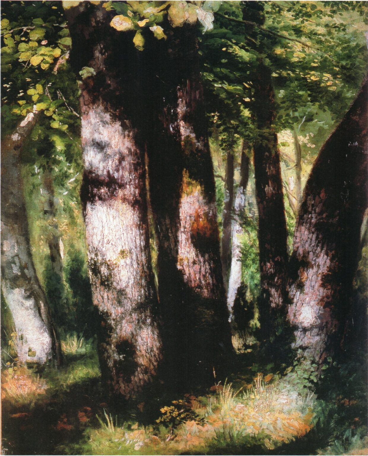 Renoir Árboles en el bosque de Fontainebleau (1866)