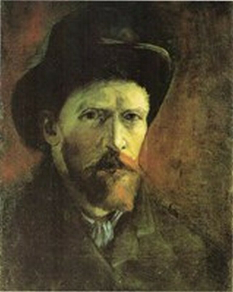 Van Gogh Autorretrato con sombrero de fieltro oscuro (1886)