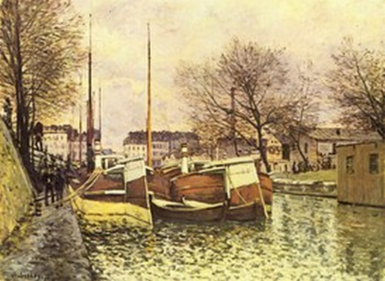 Sisley Barges on the Canal Saint Martin in Paris (1870)