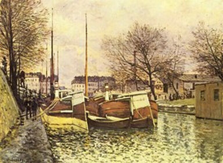 Sisley Barges on the Canal Saint Martin in Paris (1870)