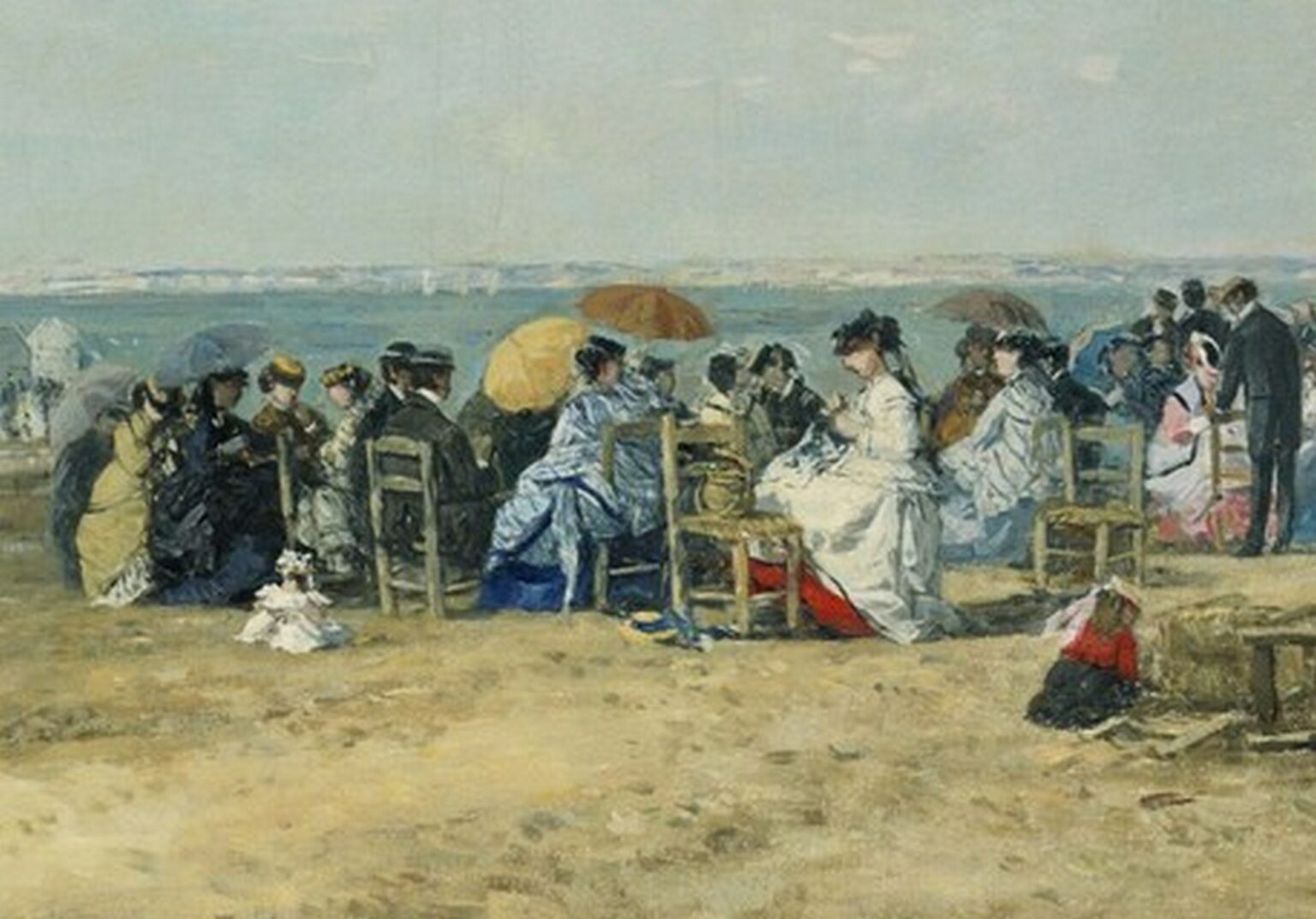 Boudin Beach of Trouville (1867, detail)
