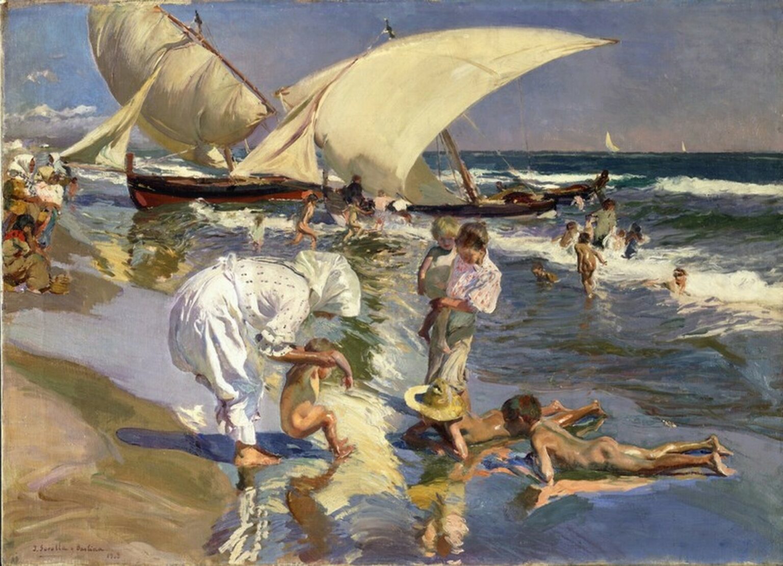 Sorolla Beach of Valencia by morning light (1908)