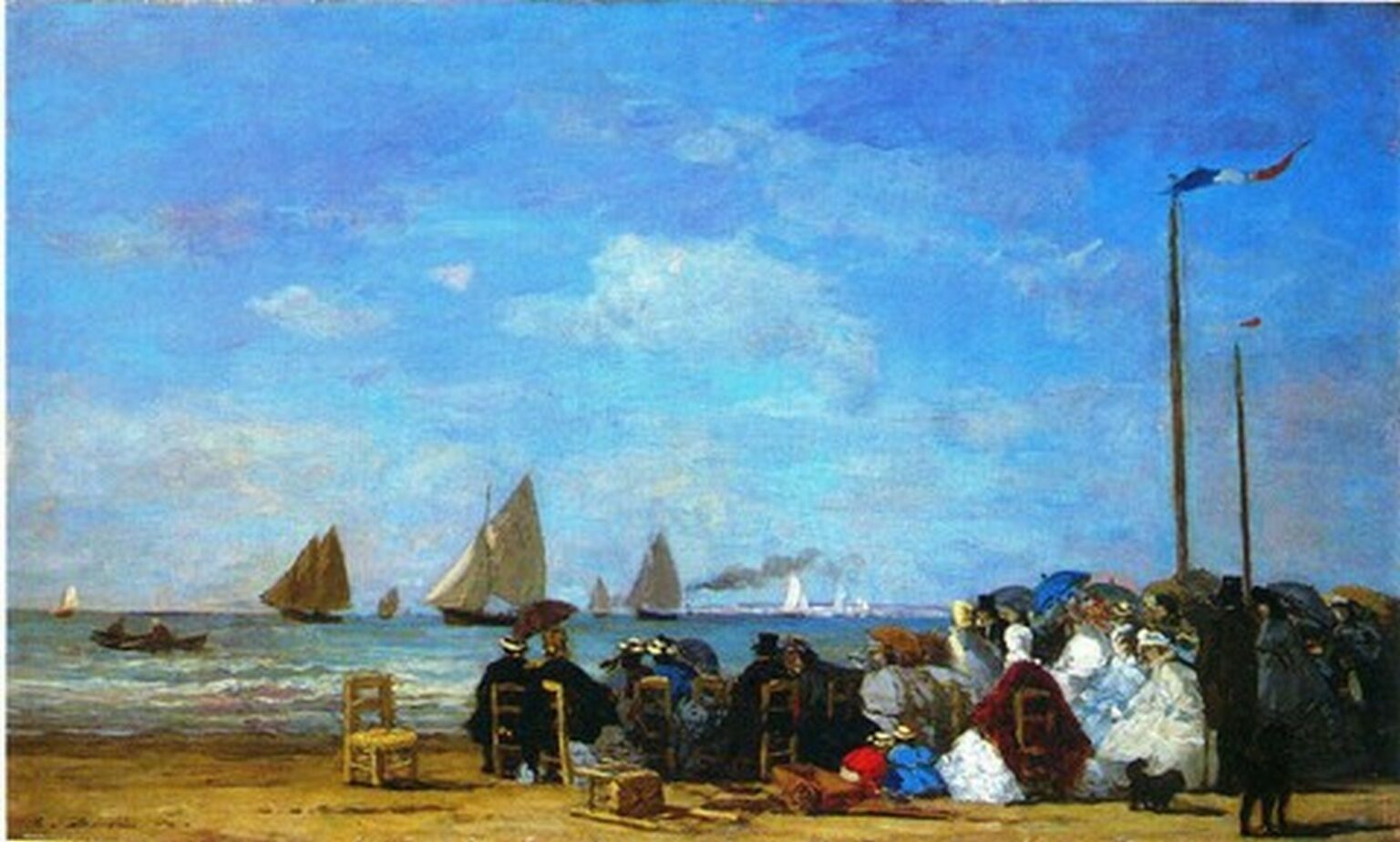 Boudin Beach scene Trouville (1863)
