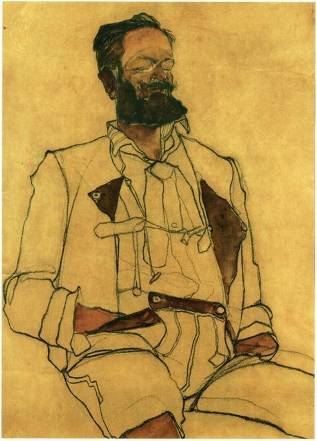Schiele Bildnis Eines Herren (Carl Reininghaus) - (Portrait of a gentleman (Carl Reininghaus, 1910)