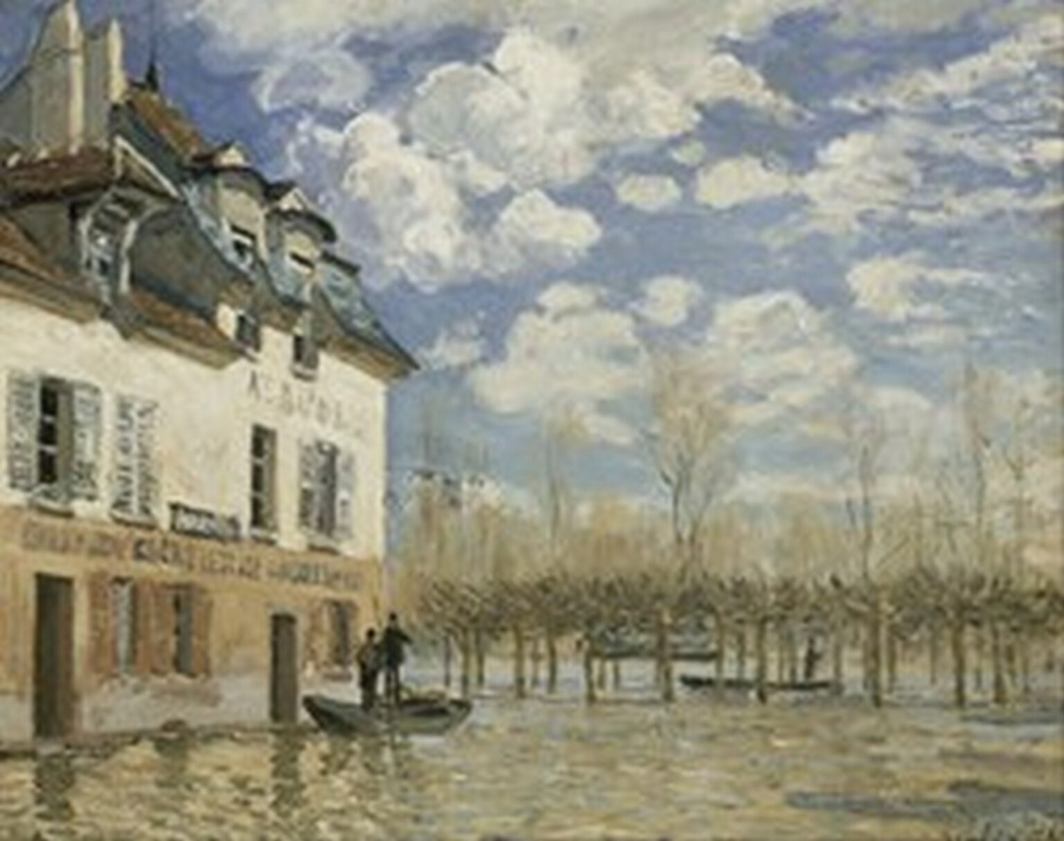 Sisley Boat in the Flood at Port Marly (1876)