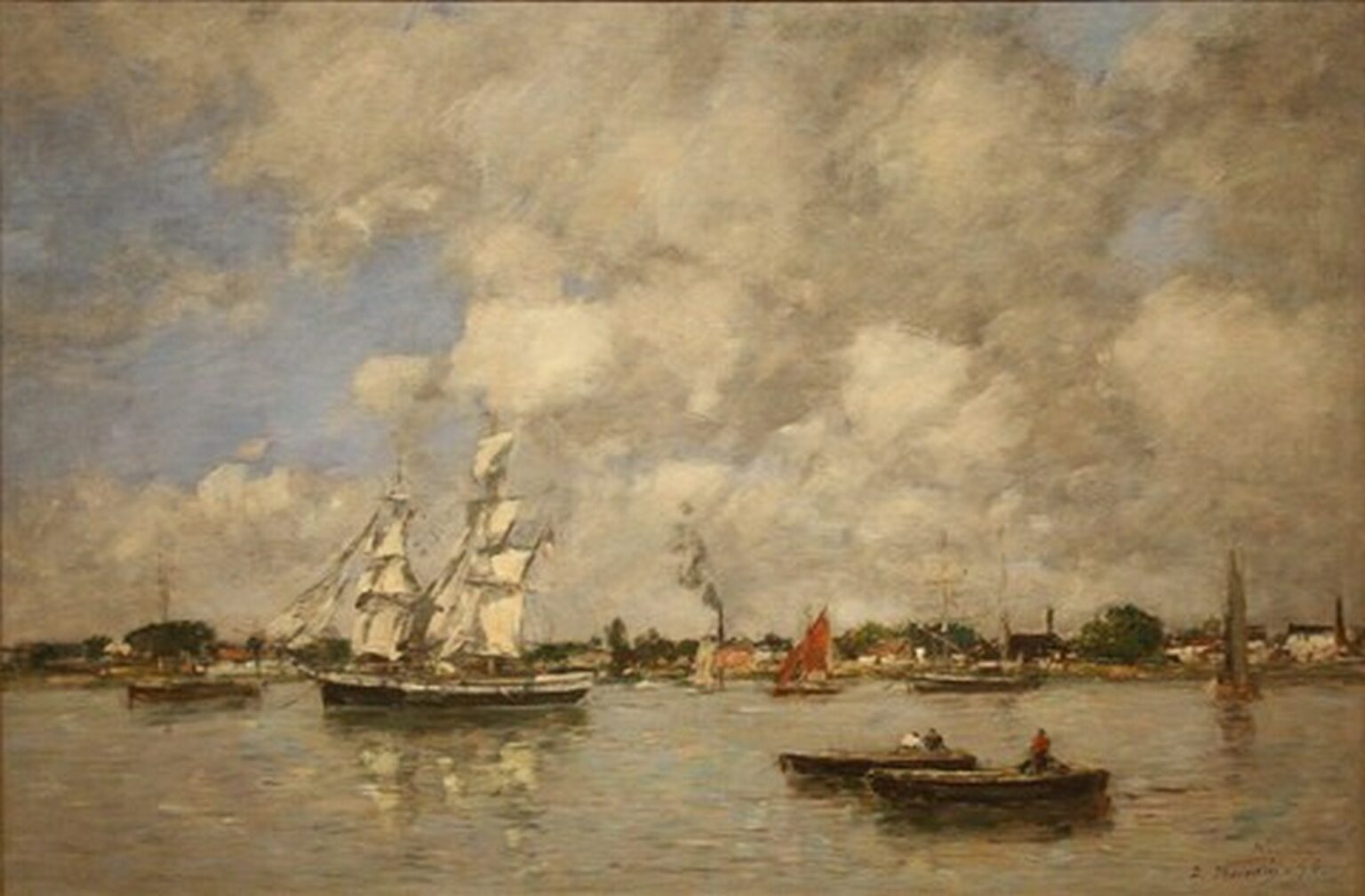 Boudin Bordeaux, Boats on the Garonne (1876)