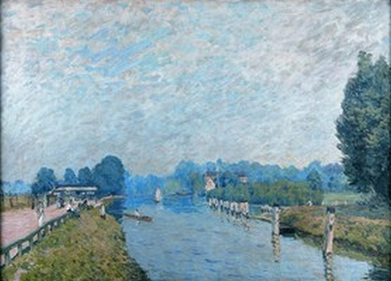 Sisley Bords de rivière (La Tamise à Hampton Court, premiers jours d'octobre, 1874)
