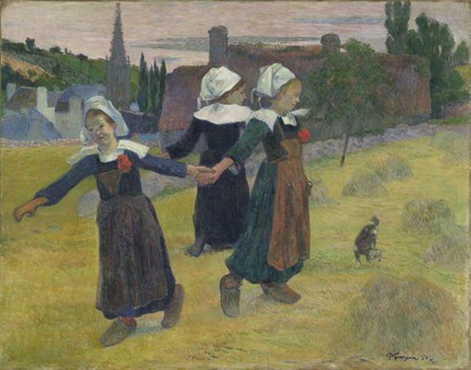Gauguin Breton Girls Dancing, Pont-Aven (1888)