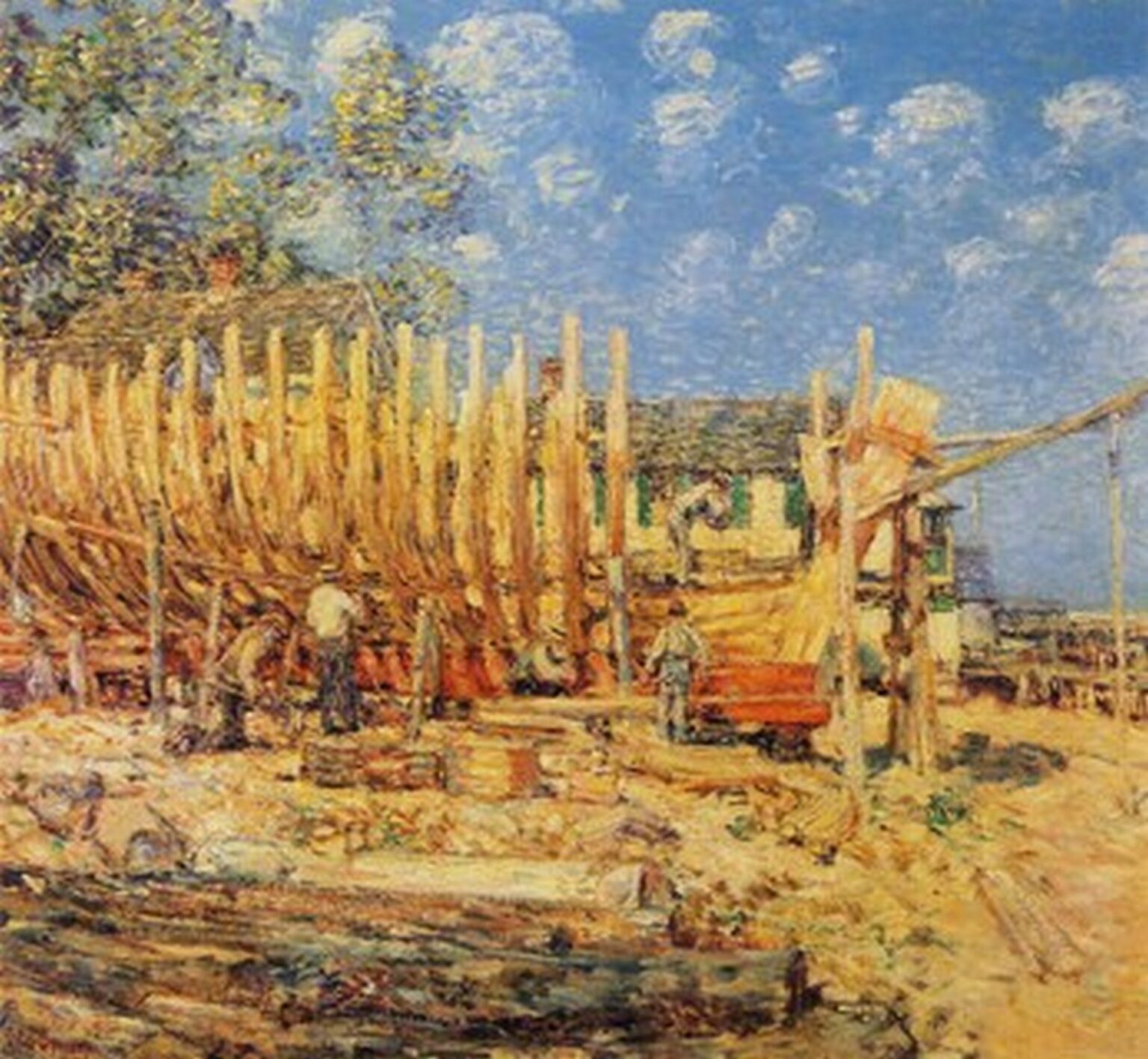 Hassam Building the Schooner, Provincetown (1900)