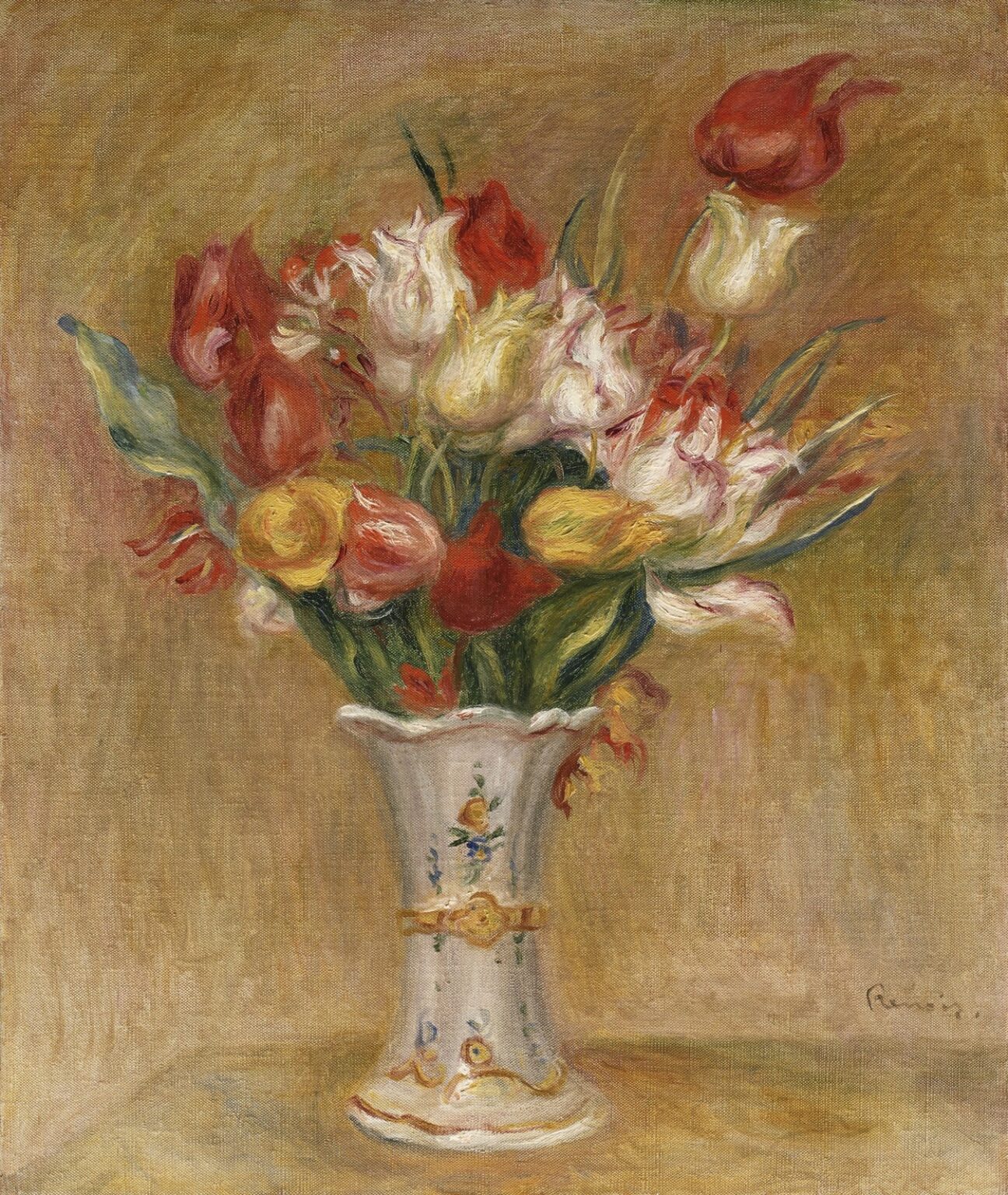 Renoir Bunch of Tulips in a White Vase