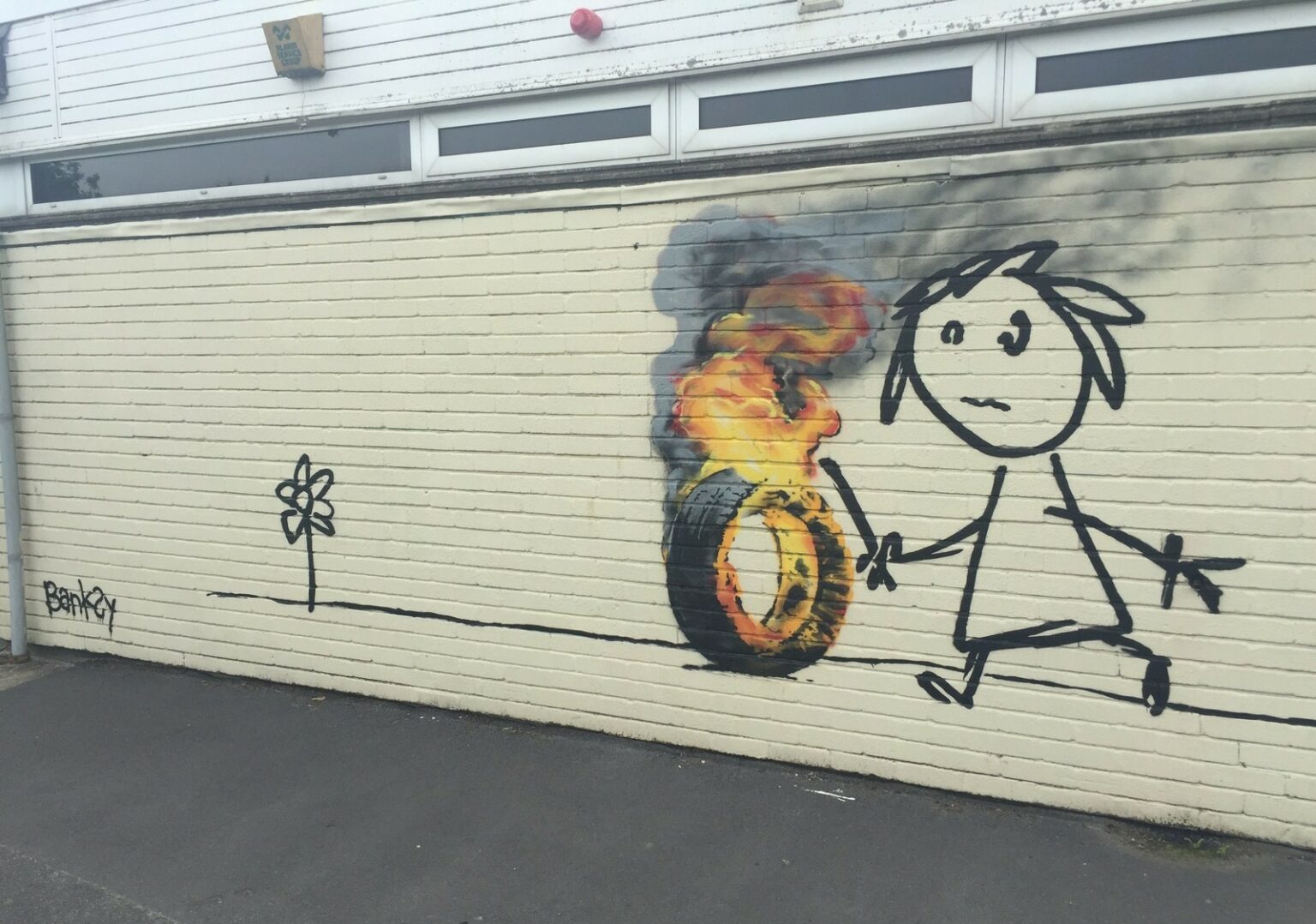 Banksy Burning Tyre