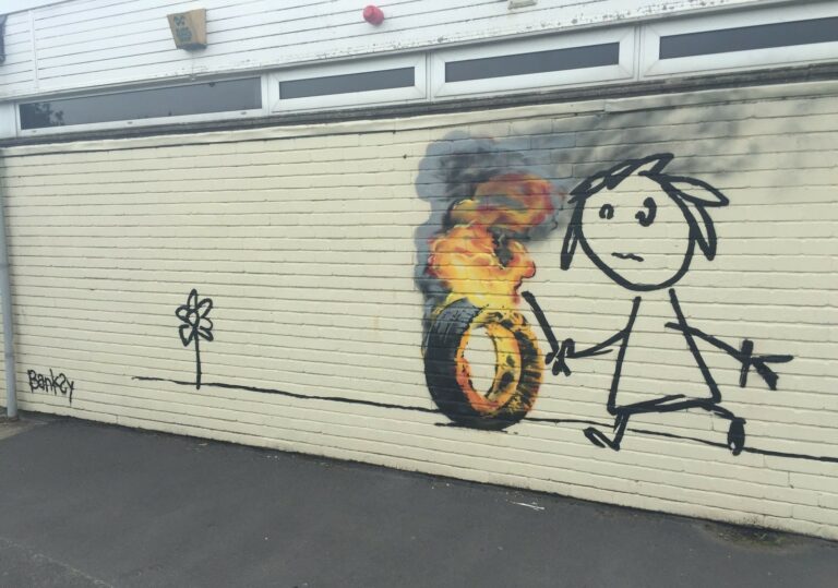 Banksy Burning Tyre