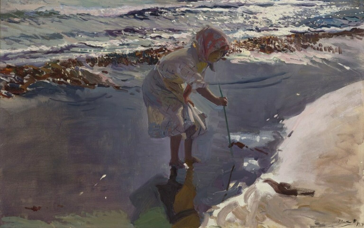 Sorolla Buscando mariscos, playa de Valencia (1907)