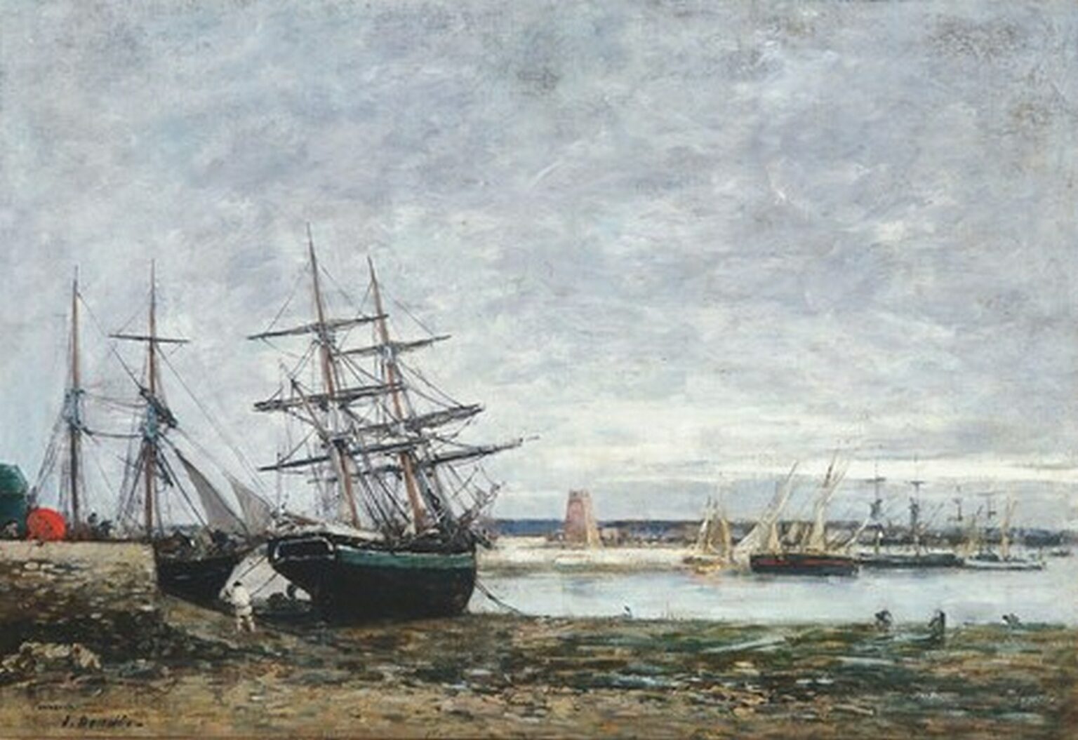 Boudin Camaret, marée basse dans la rade (Port)