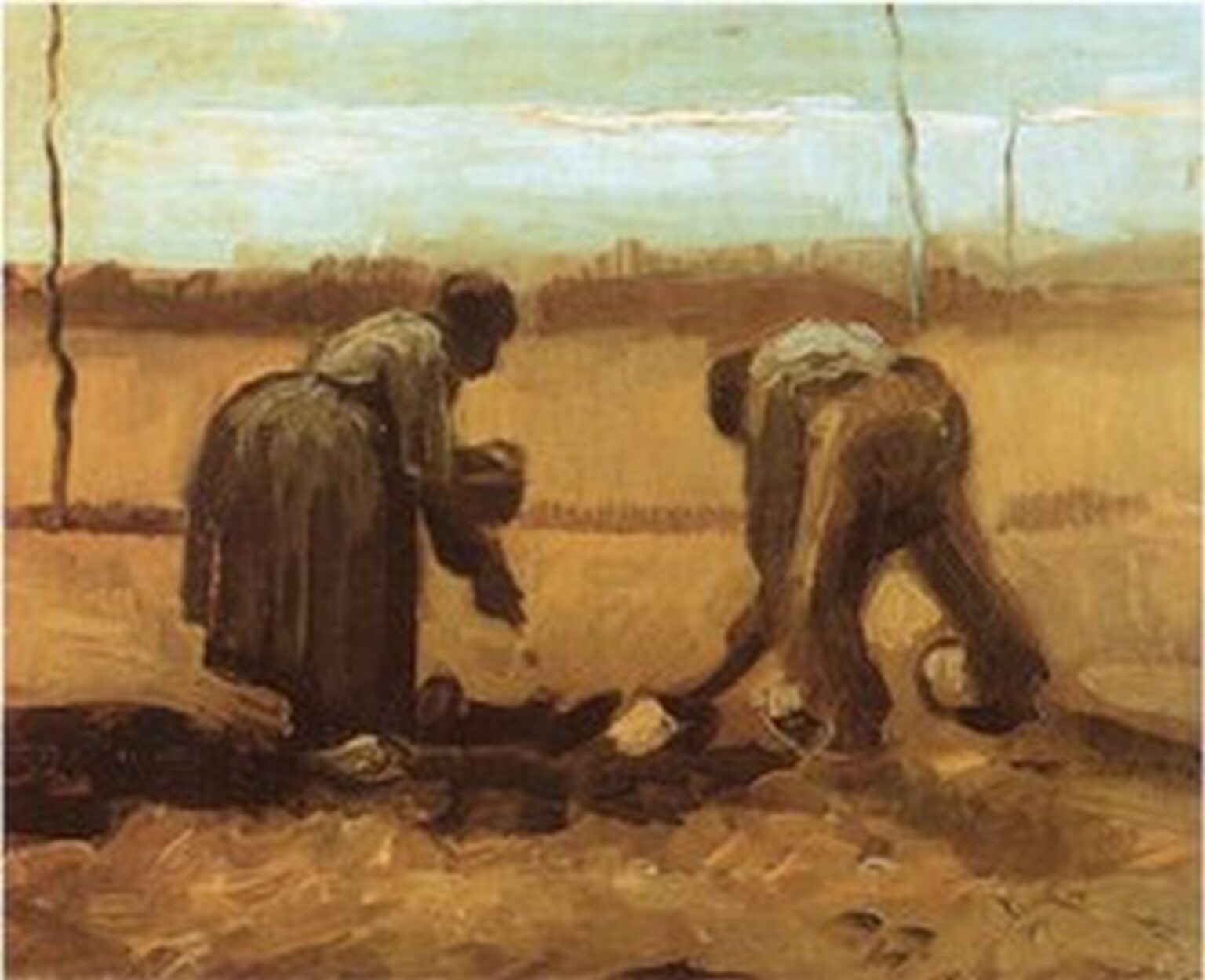 Van Gogh Campesinos sembrando patatas (1885)