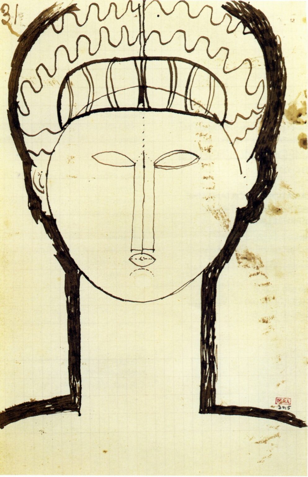 Modigliani Cariatide-Tête et épaules de face