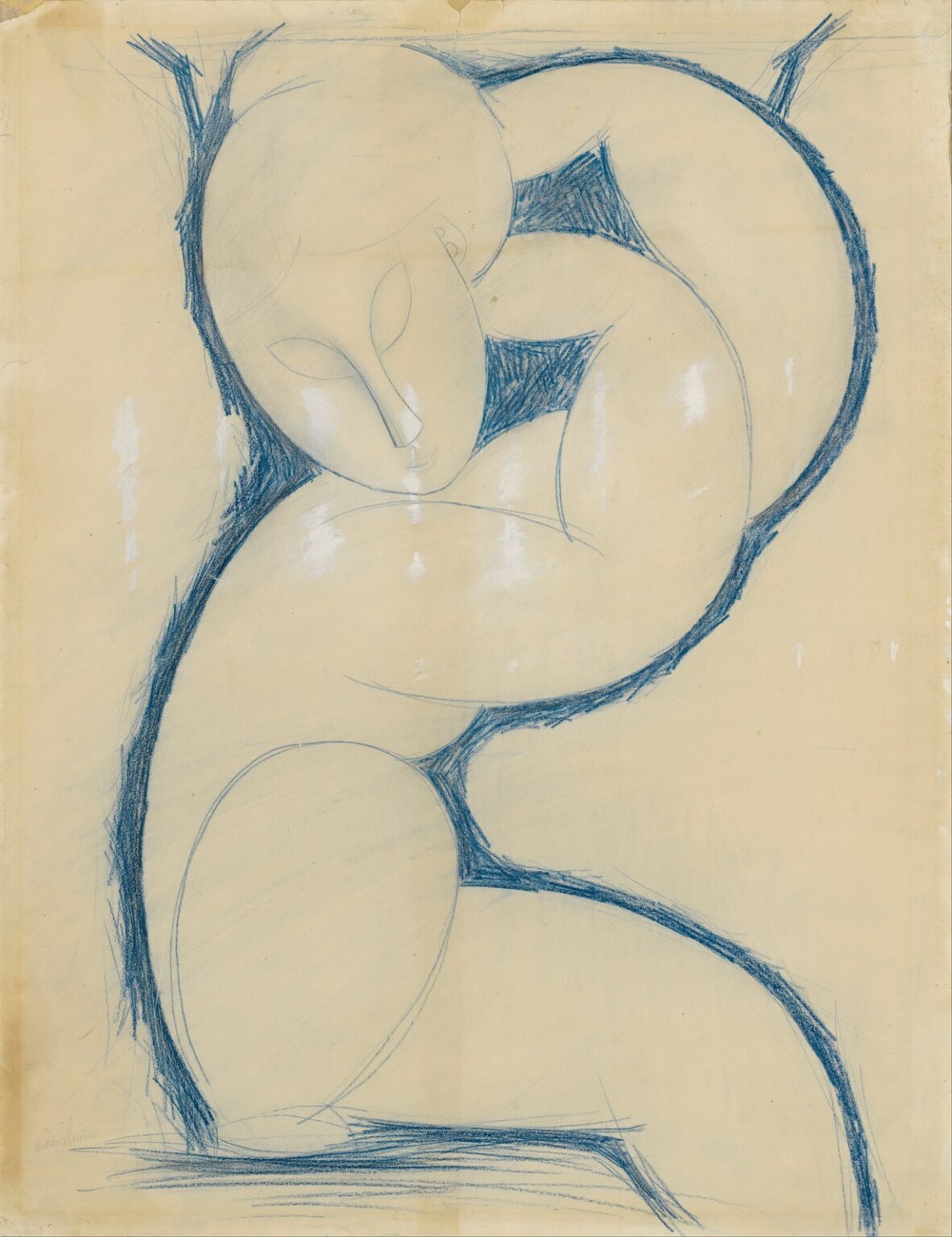 Modigliani Caryatid (Blue)