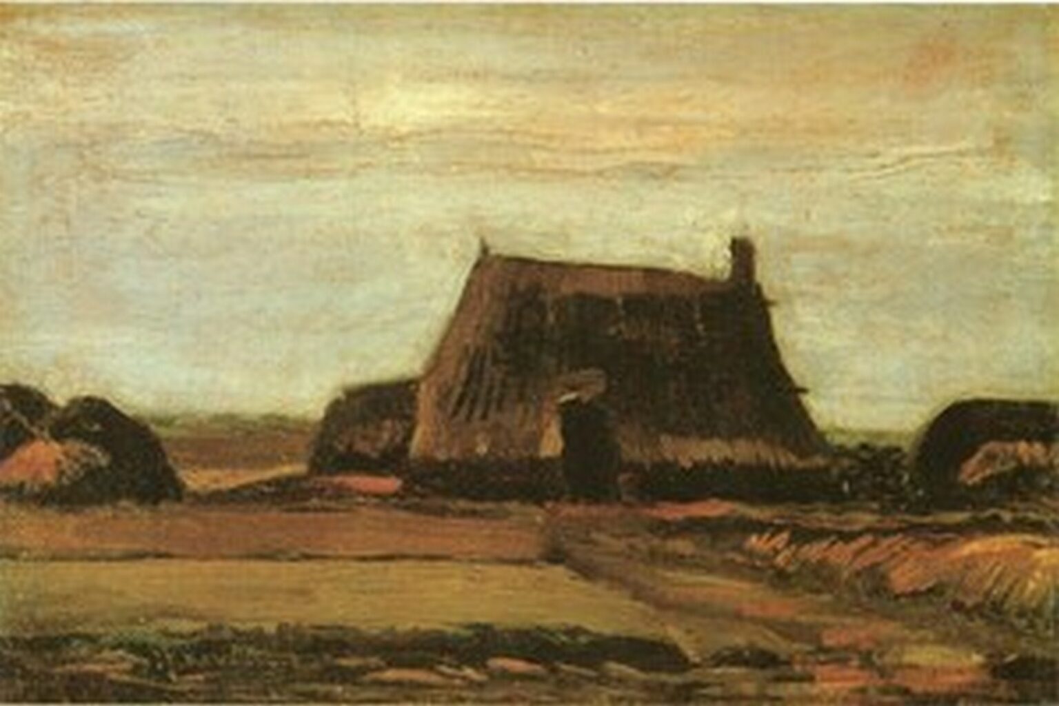 Van Gogh Casa de campo con turbera (1883)