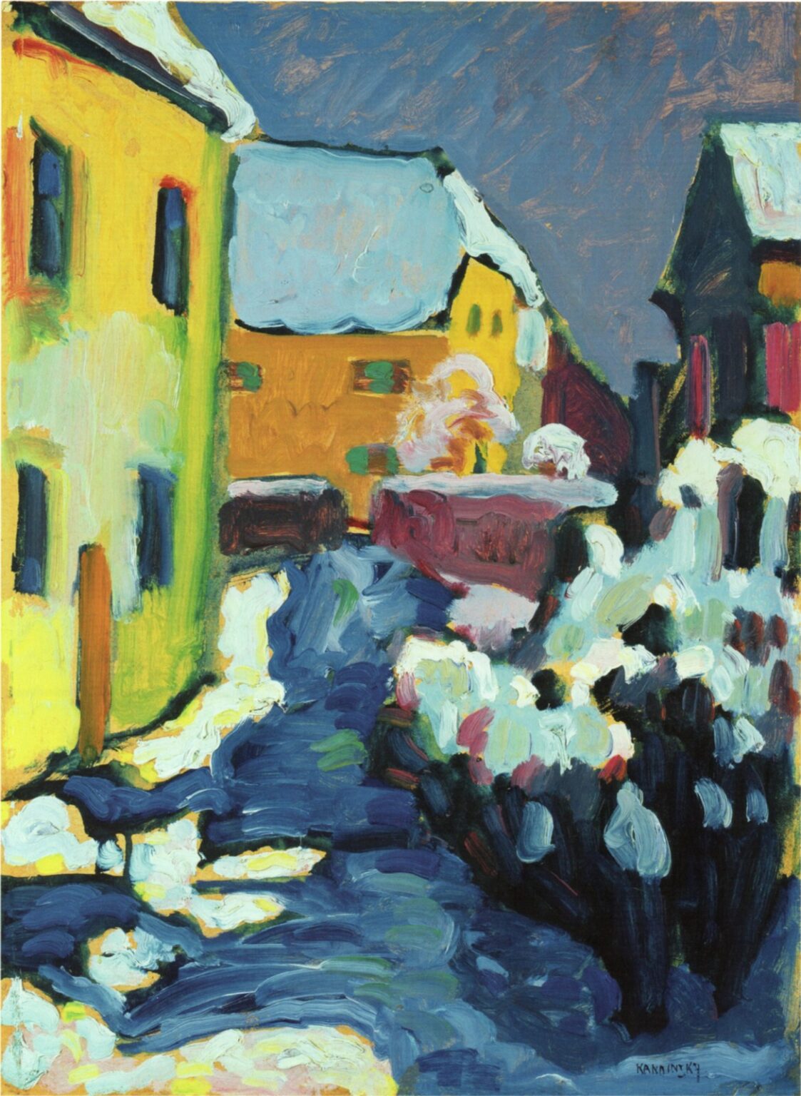 Kandinsky Cementerio y casa parroquial en Kochel (1909)
