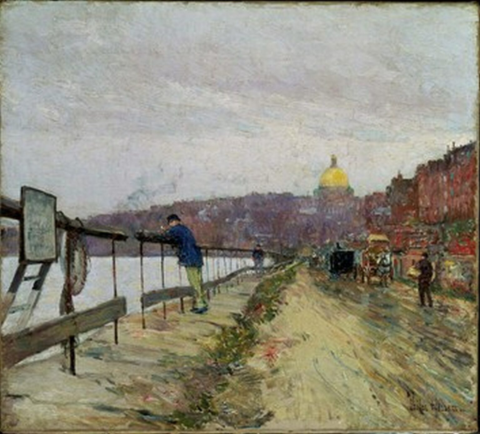 Hassam Charles River and Beacon Hill (1892)