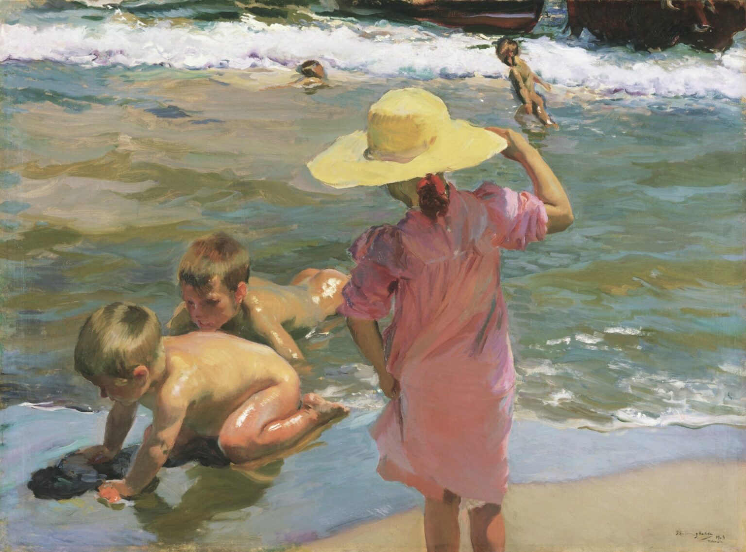 Sorolla Children on the seashore, The young amphibians (1903)