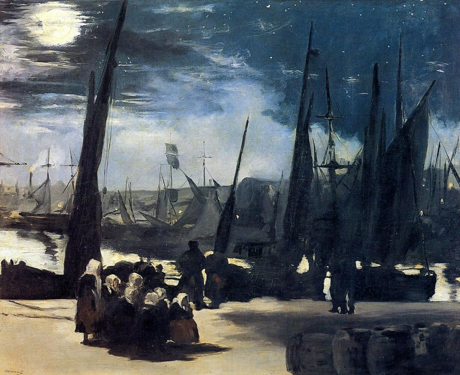 Manet Clair de lune sur le port de Boulogne (1869)