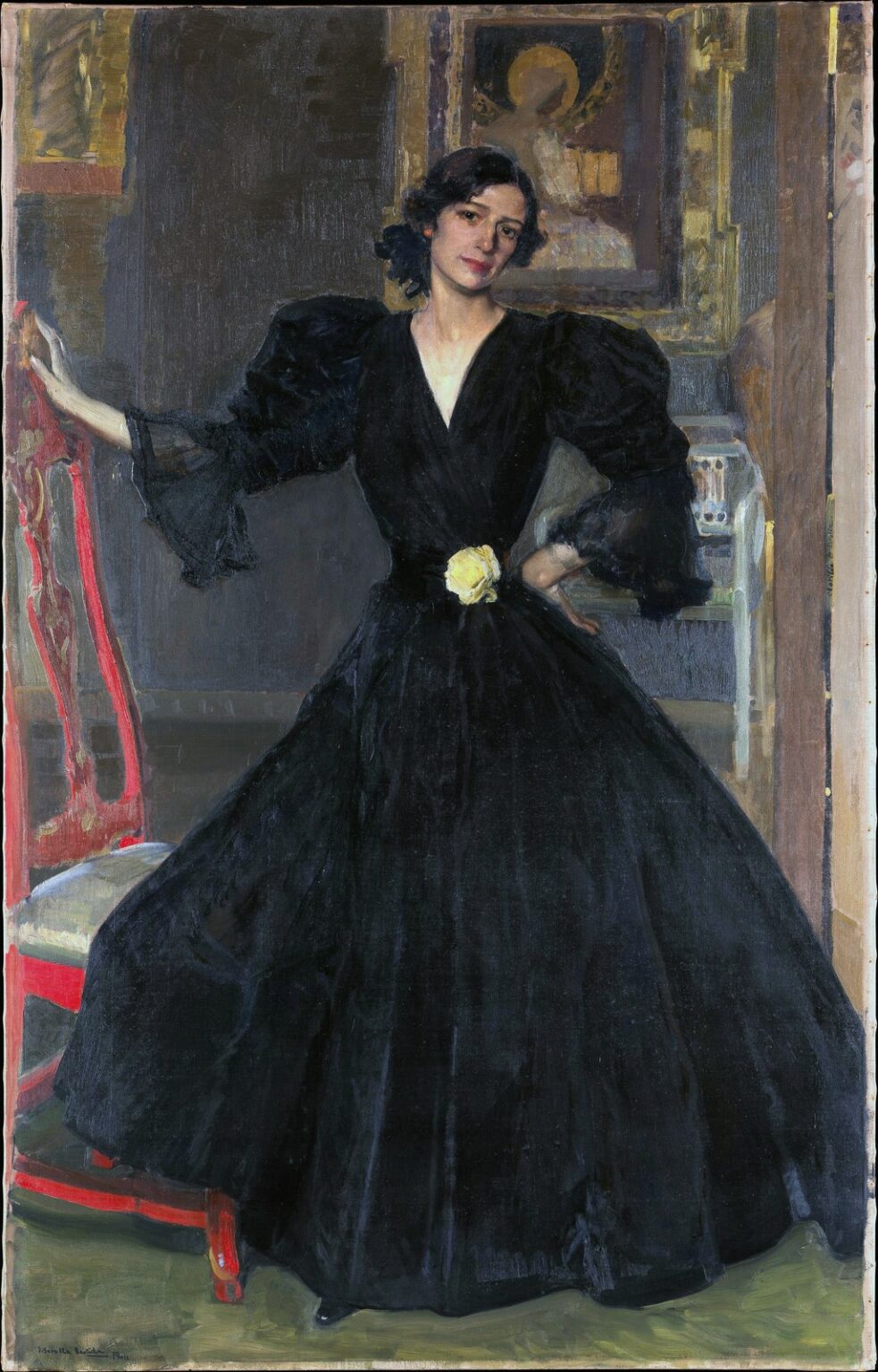 Sorolla Clotilde in a Black Dress (1906)
