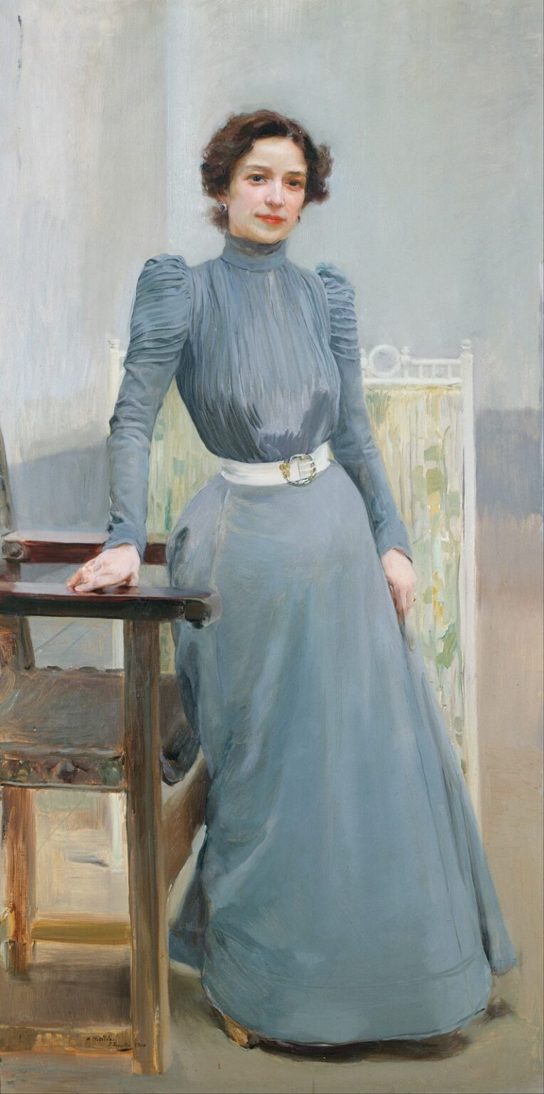 Sorolla Clotilde in a grey dress (1900)