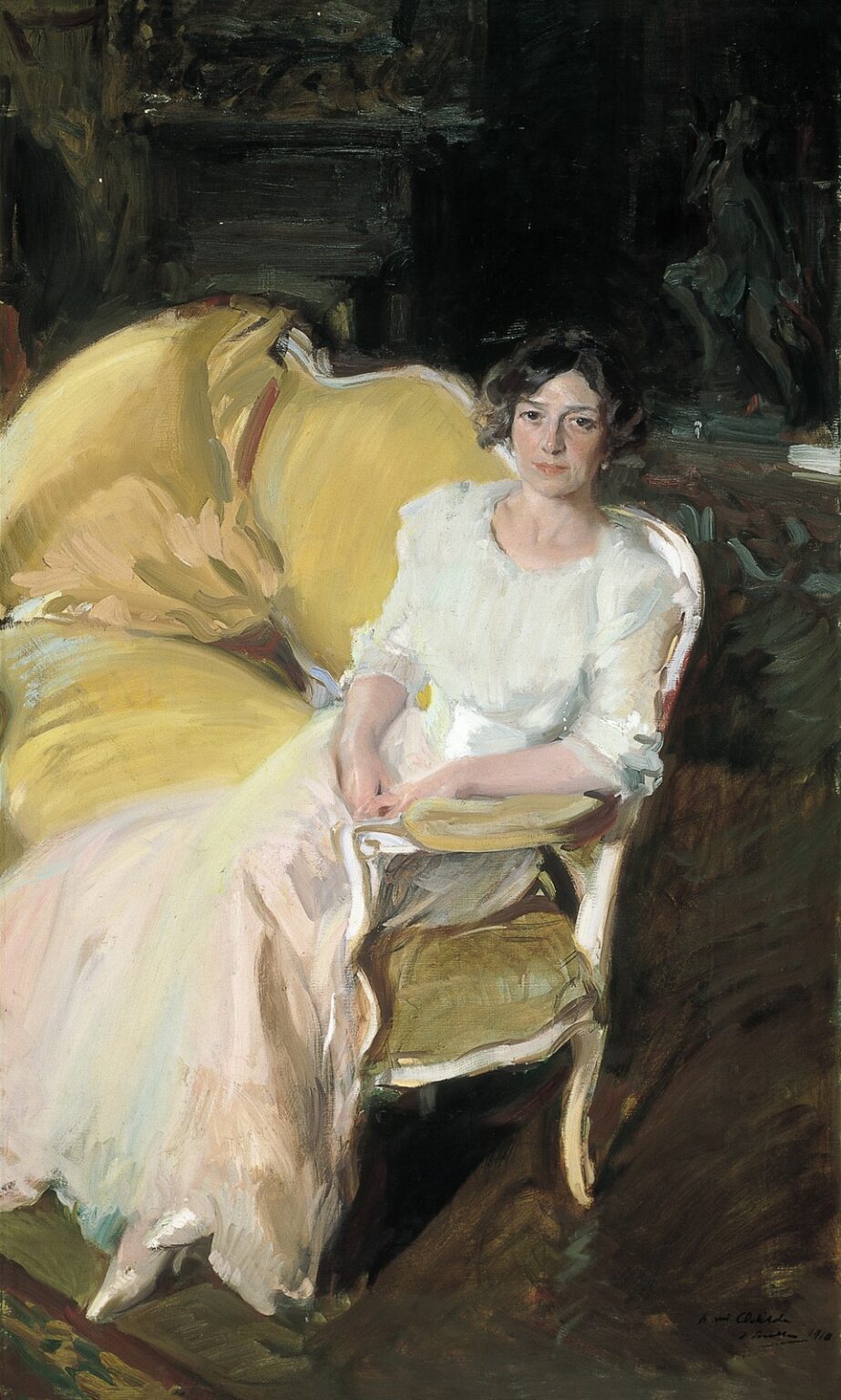 Sorolla Clotilde sentada en el sofá (1910)