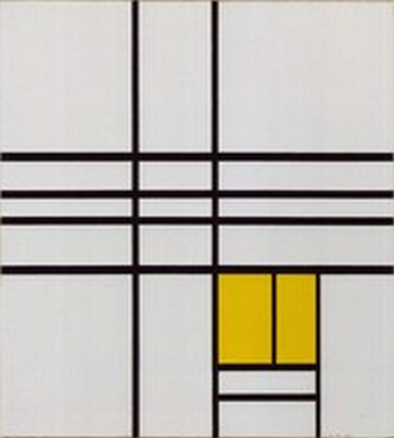 Mondrian Composición con amarillo (1936)