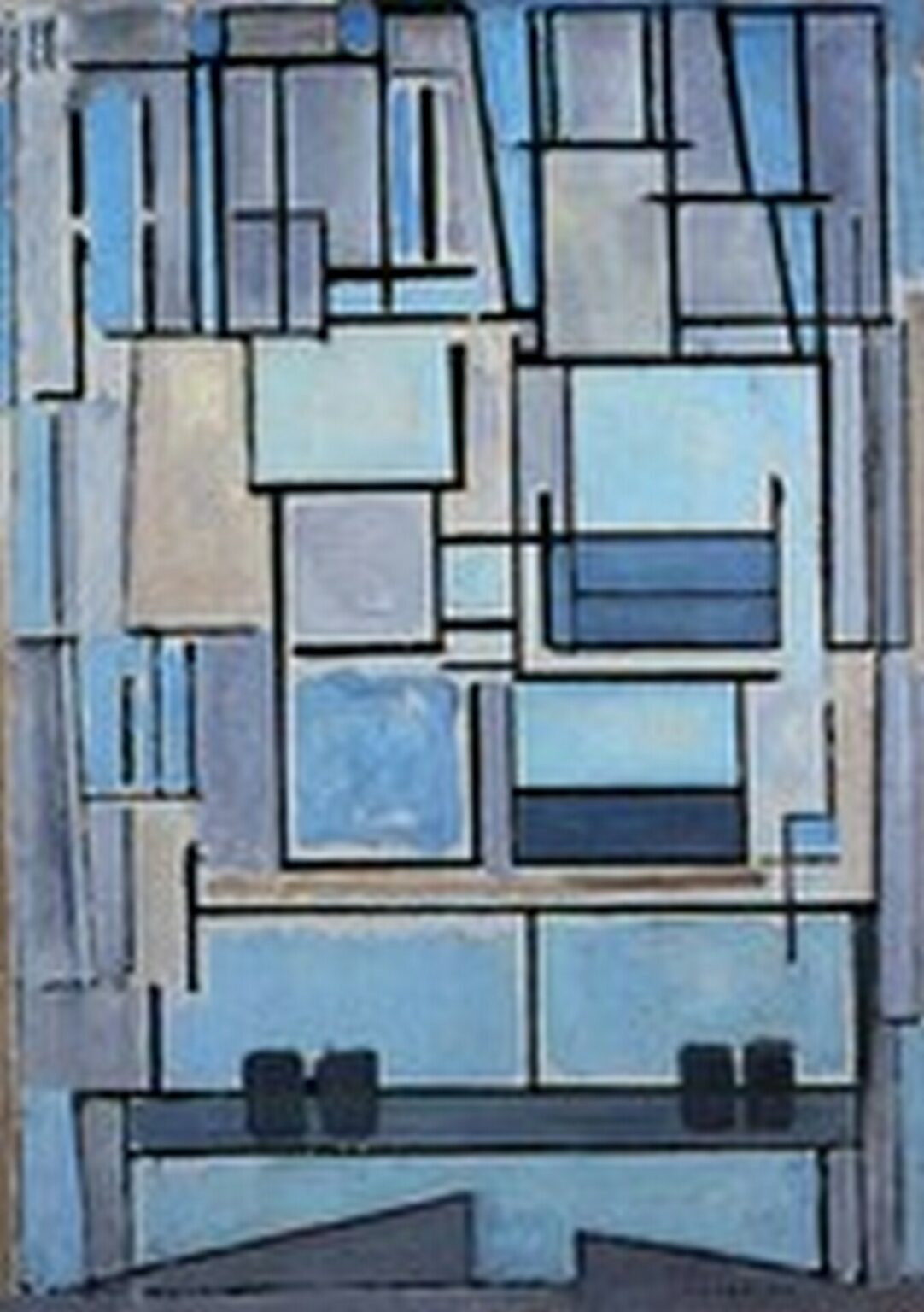 Mondrian Composition No.9 Blue facade (1913-14)