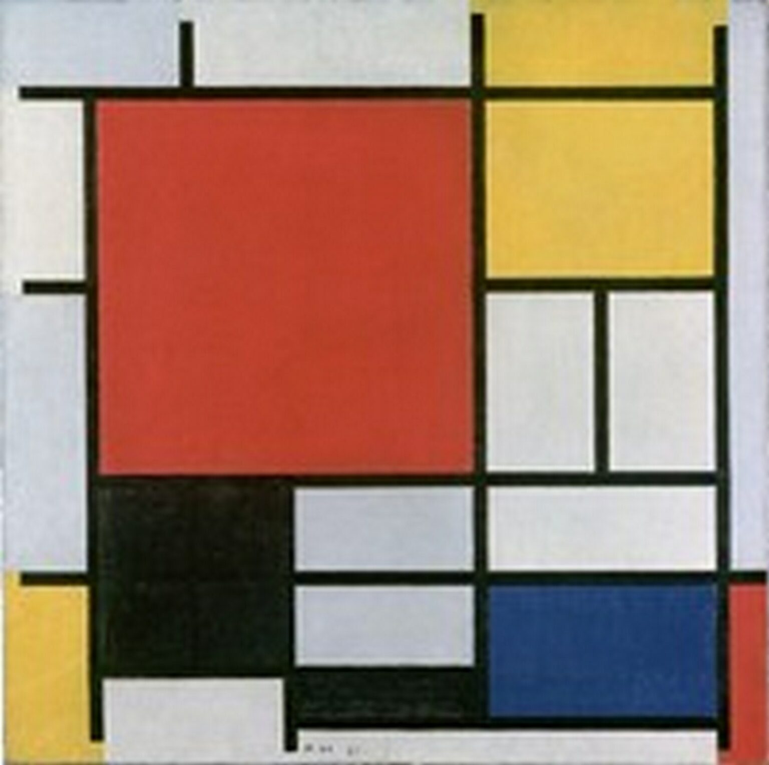 Mondrian Composition in red, yellow, blue and black (1926)