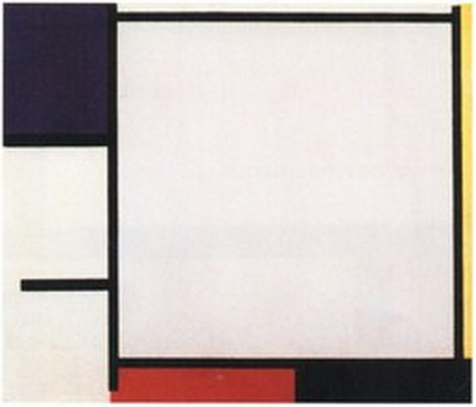 Mondrian Composition with Blue, Yellow, Red, Black and Gray (1922)