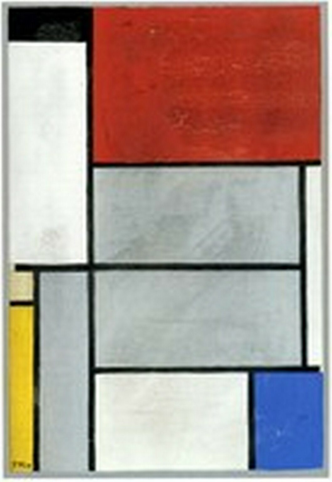 Mondrian Composition with Black, Red, Grey, Yellow and Blue (c. 1920)