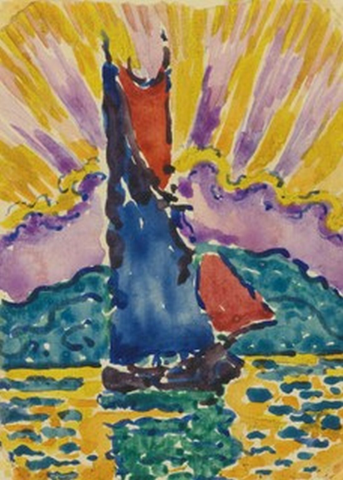 Signac Coucher de Soleil (L'Éventail, c. 1905)